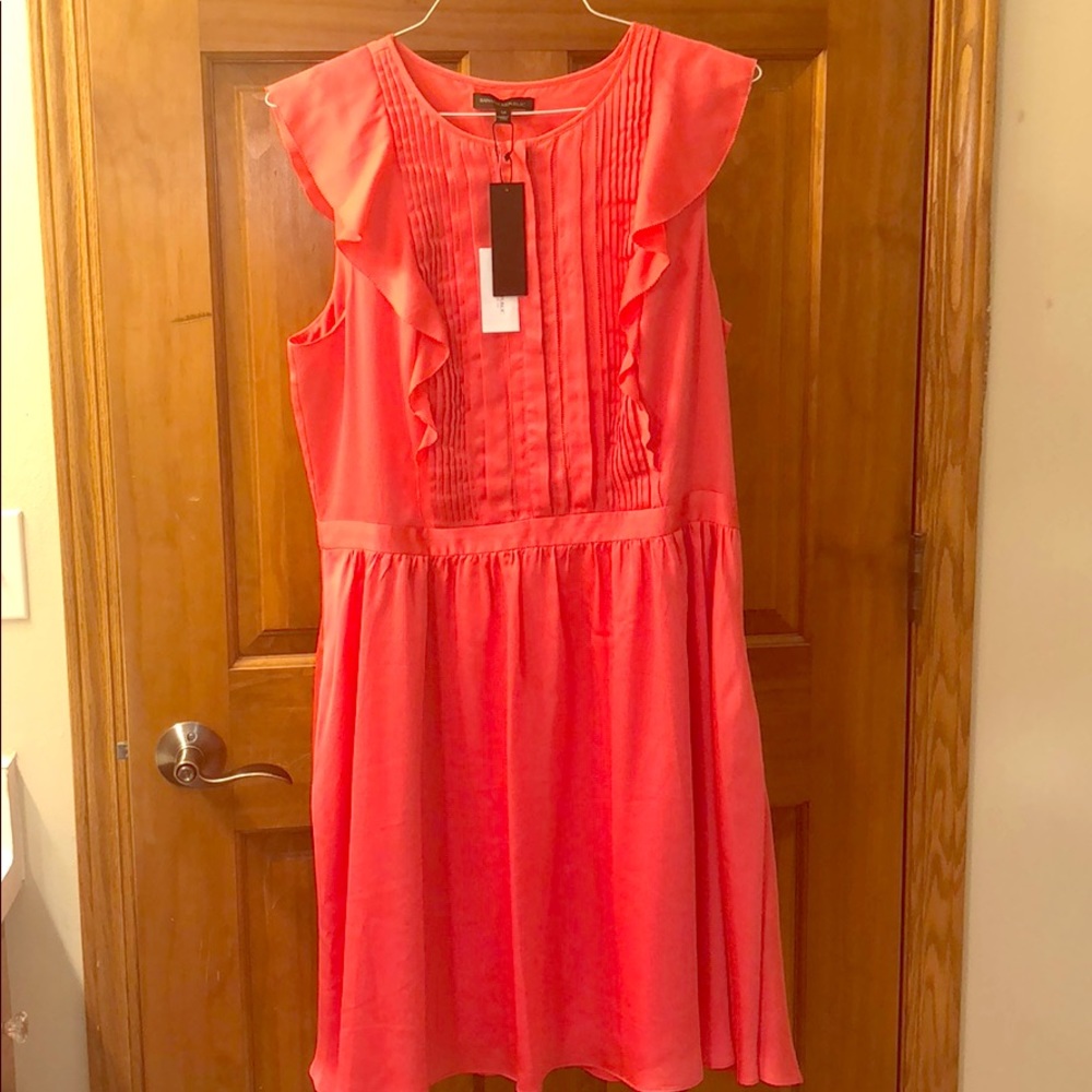Coral Knee length dress, NWT, has Pockets!